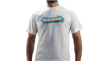 Boerseun wit t-hemp met gekleurde print