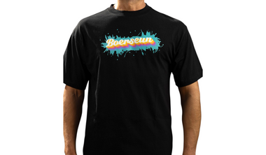 Boerseun swart t-hemp met gekleurde print